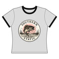 Southern Static Bass Ringer Tee — Women’s Fishing Vintage Graphic Shirt