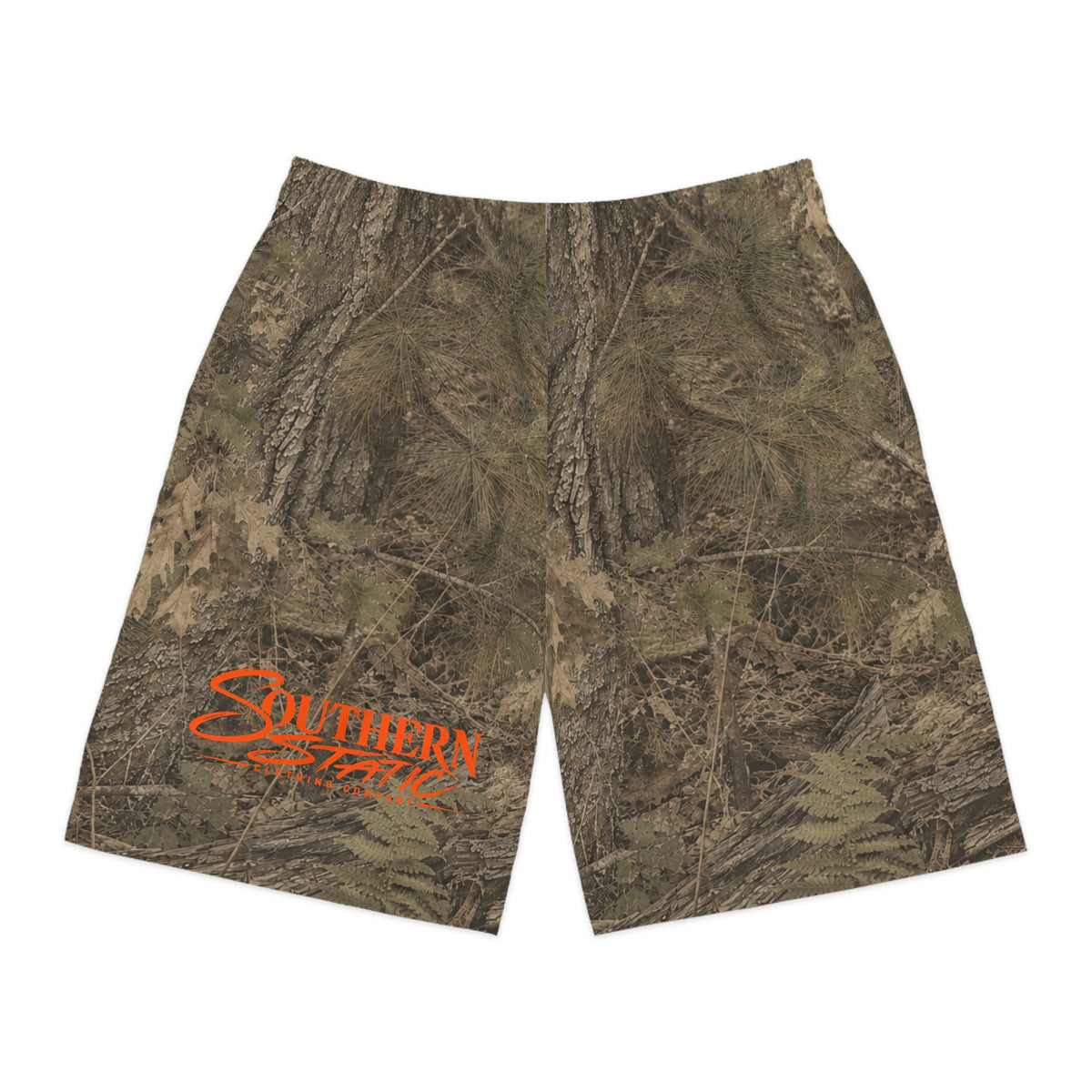 Camo Jogger Shorts — Southern Static Orange Logo