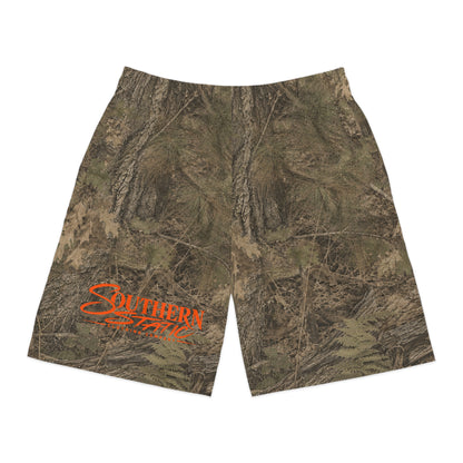 Camo Jogger Shorts — Southern Static Orange Logo