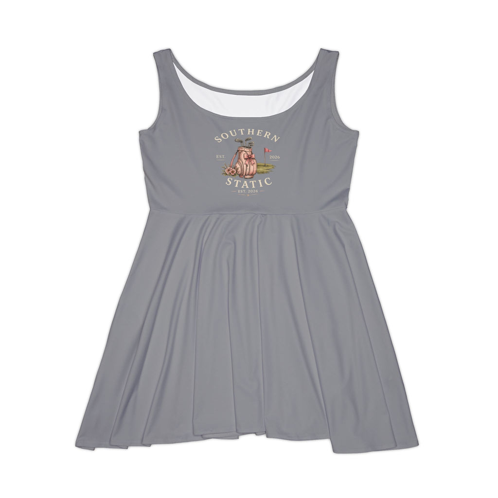 Southern Static Grey Skater Dress – Vintage Motorcycle Graphic