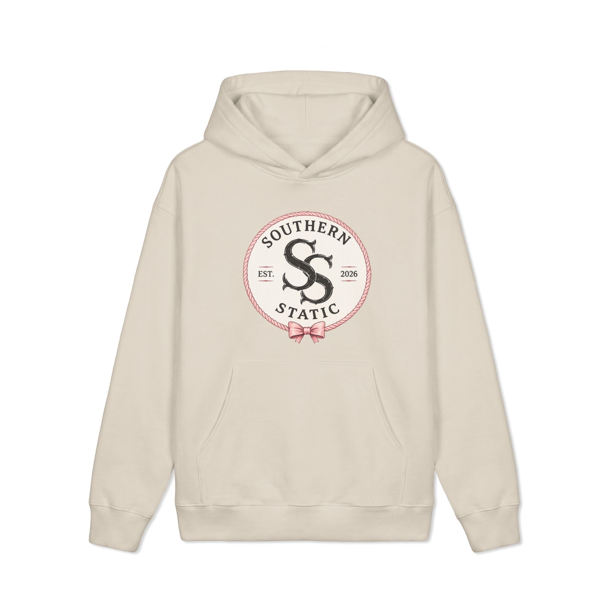 Southern Static Logo Hoodie — Vintage Circle Emblem Pullover