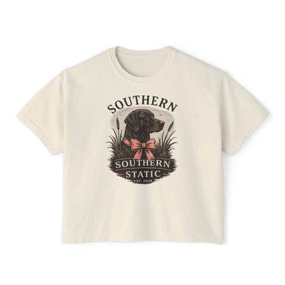 Southern Static Labrador Graphic Tee — Women's Boxy T-Shirt