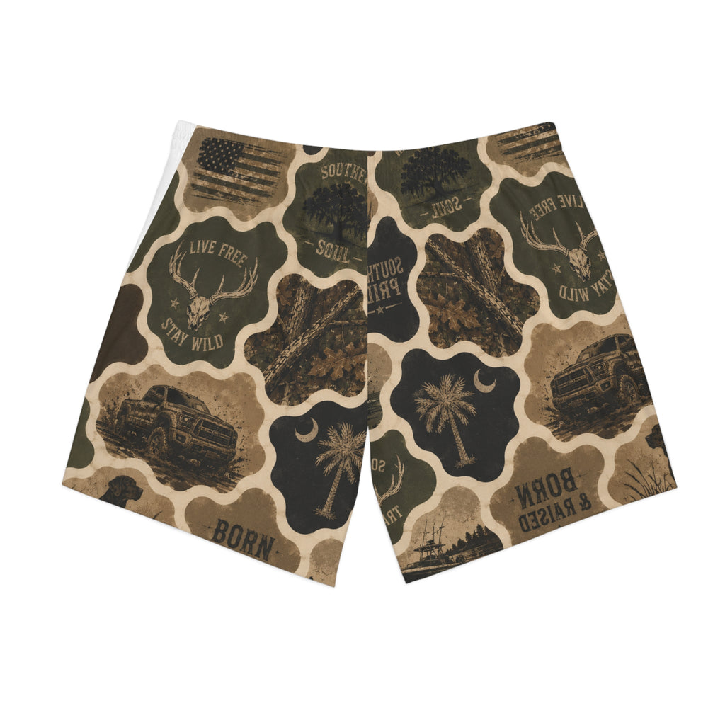 Southern Static Men's Beach Shorts — All-Over Print