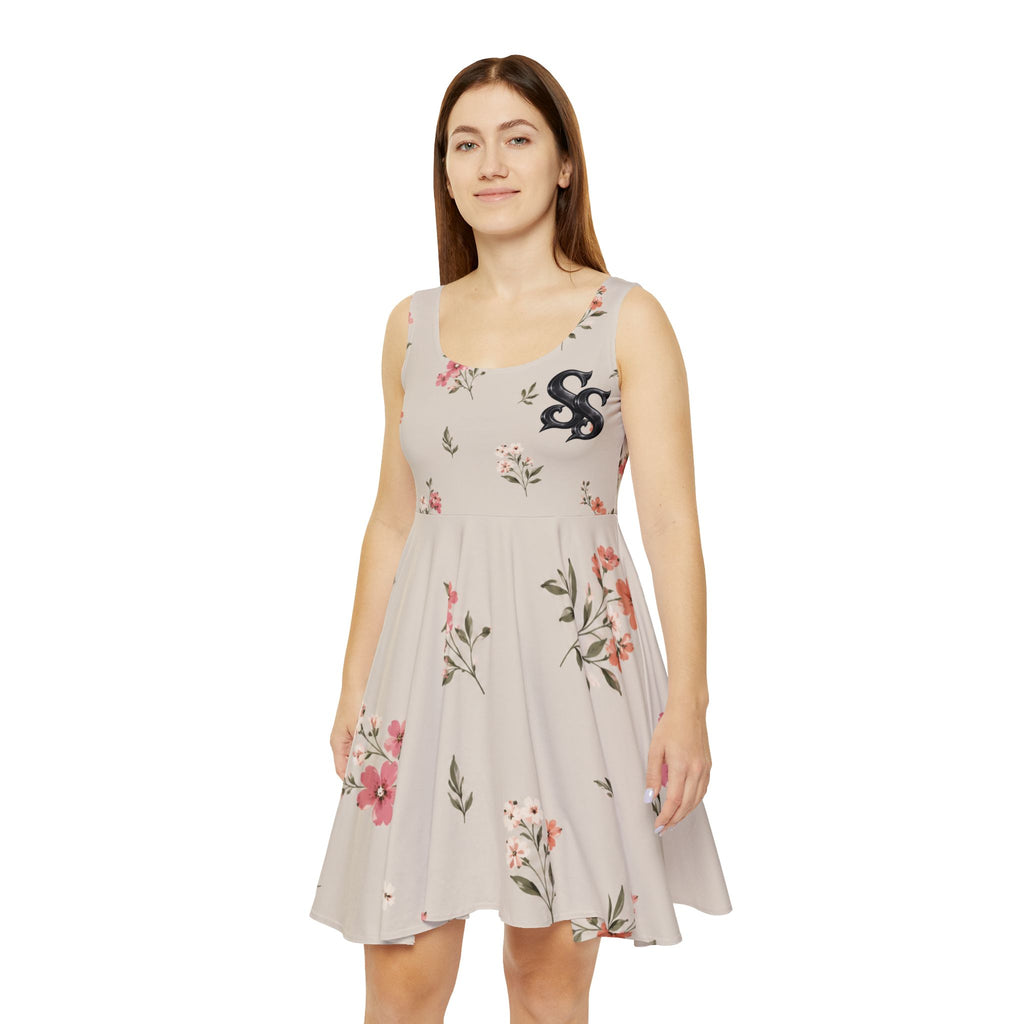 Blush Floral Pattern Women's Skater Dress