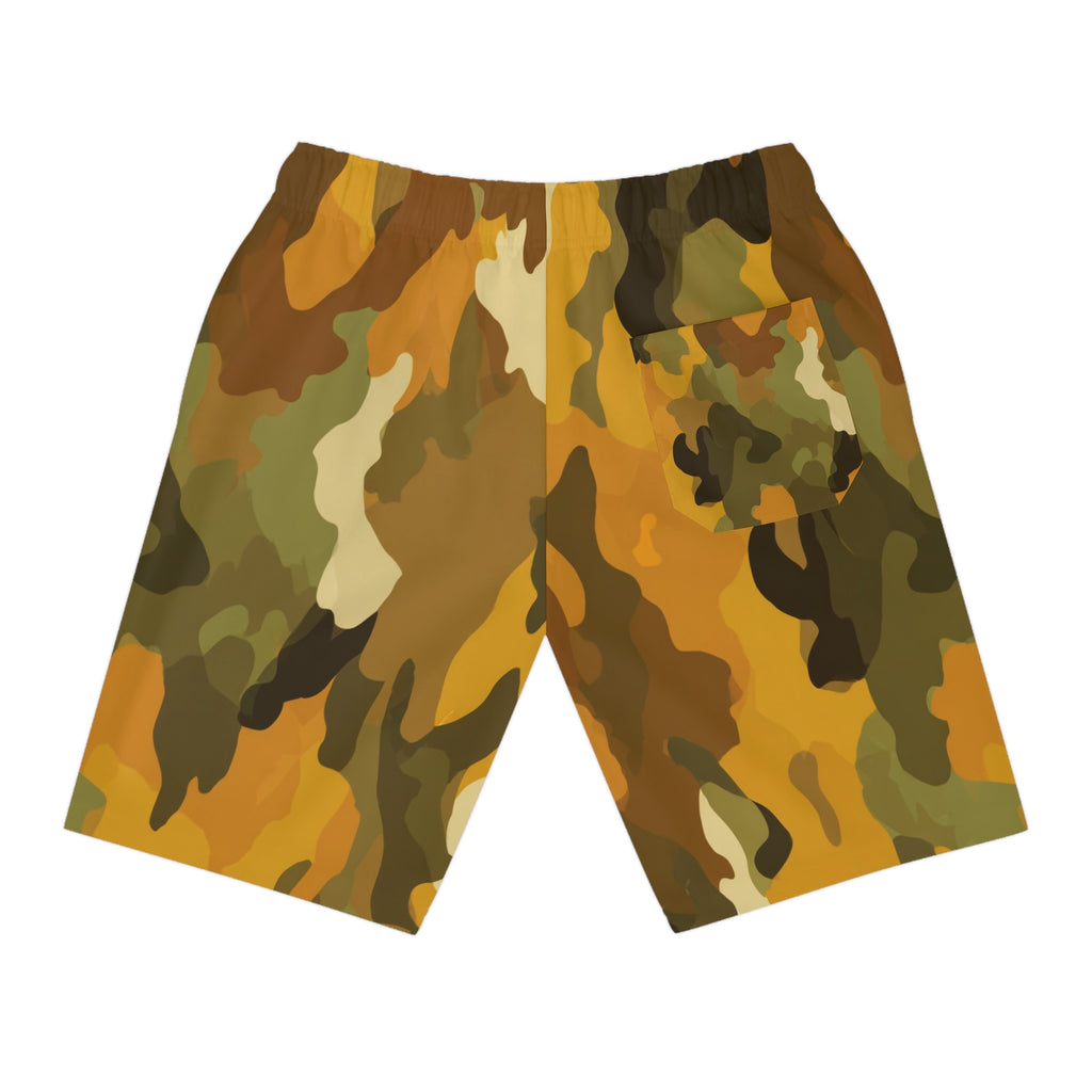 Camo Athletic Long Shorts — Southern Static Logo Performance Swim/Workout Shorts