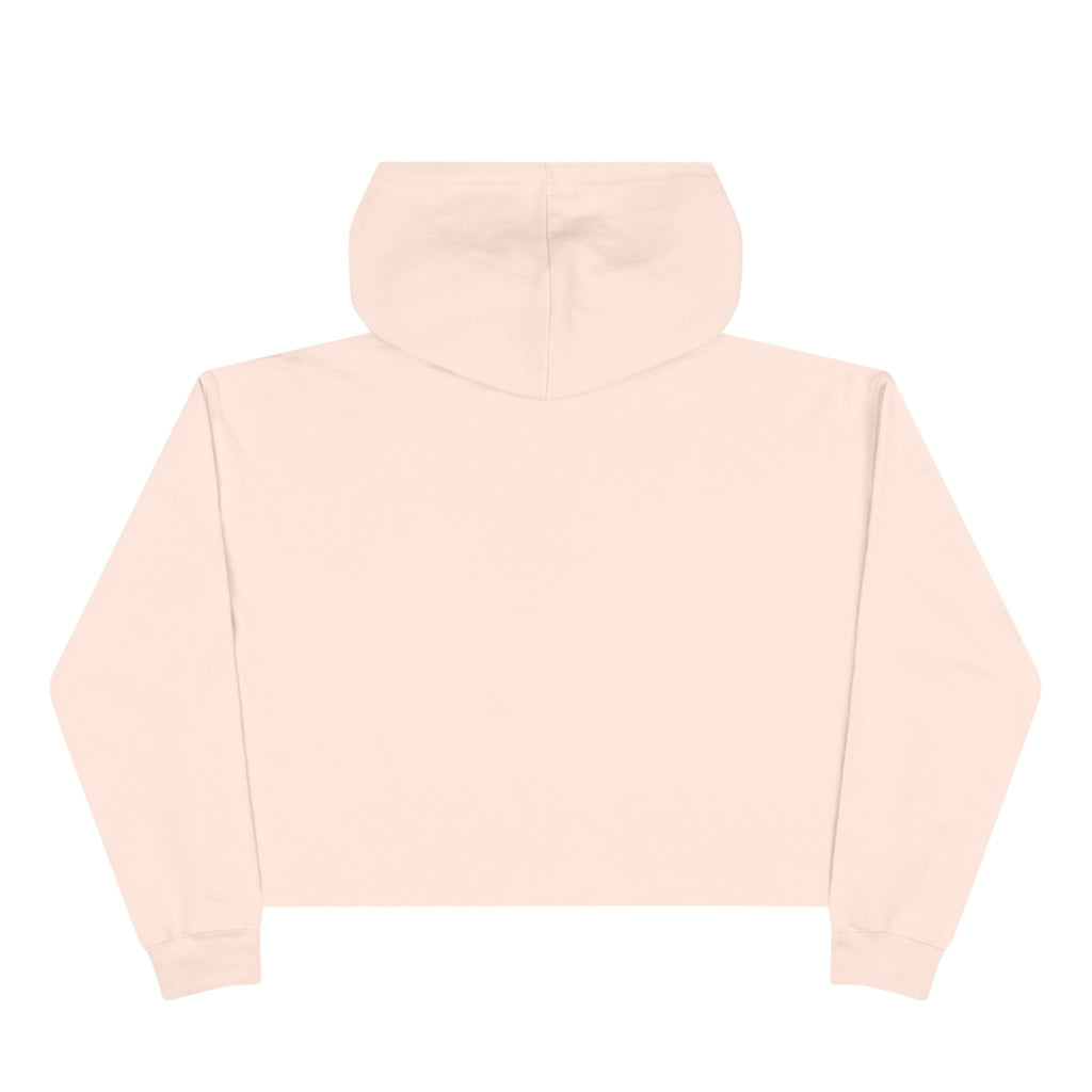 Southern Static Sunset Crop Hoodie — Scenic Mountain Forest Graphic Crop Hoodie