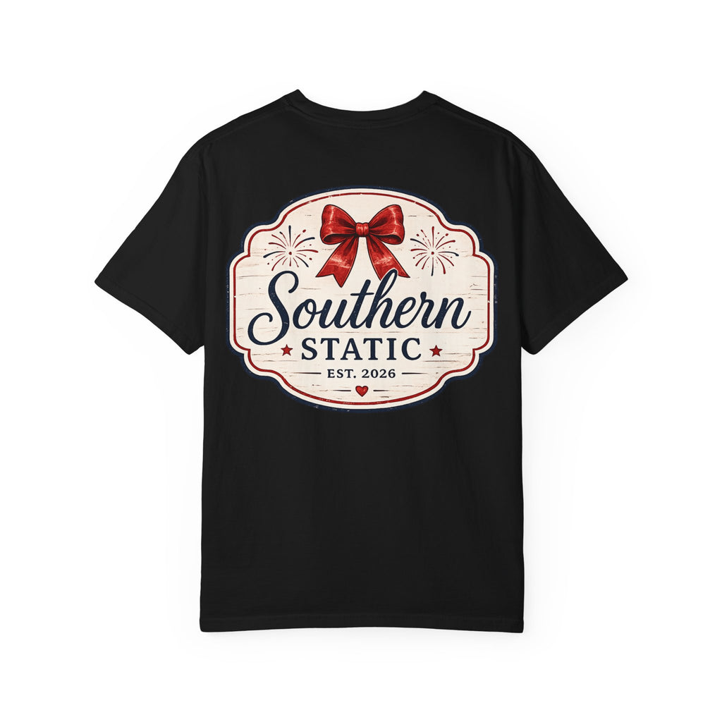 Women’s Southern Static Logo T-Shirt — Patriotic Bow Graphic Tee