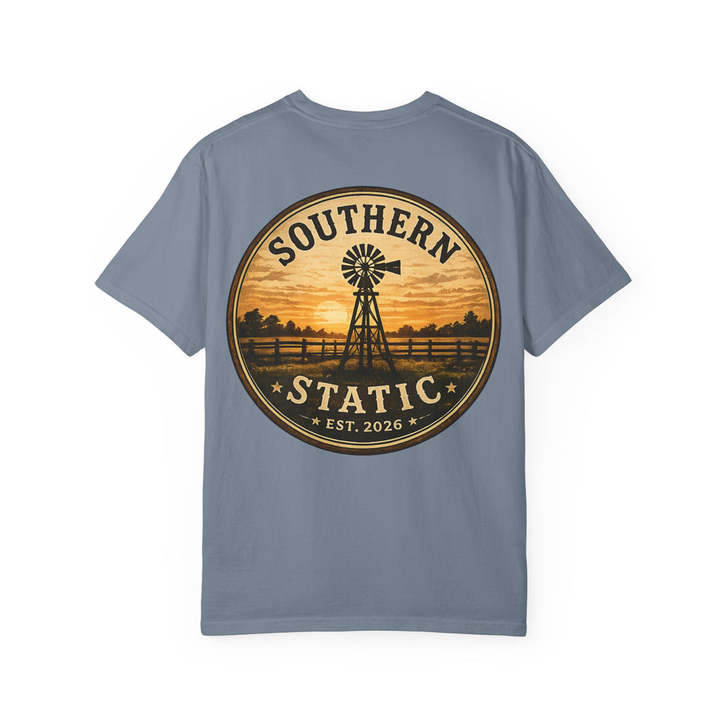 Southern Static Windmill T-Shirt — Vintage Sunset Graphic Tee