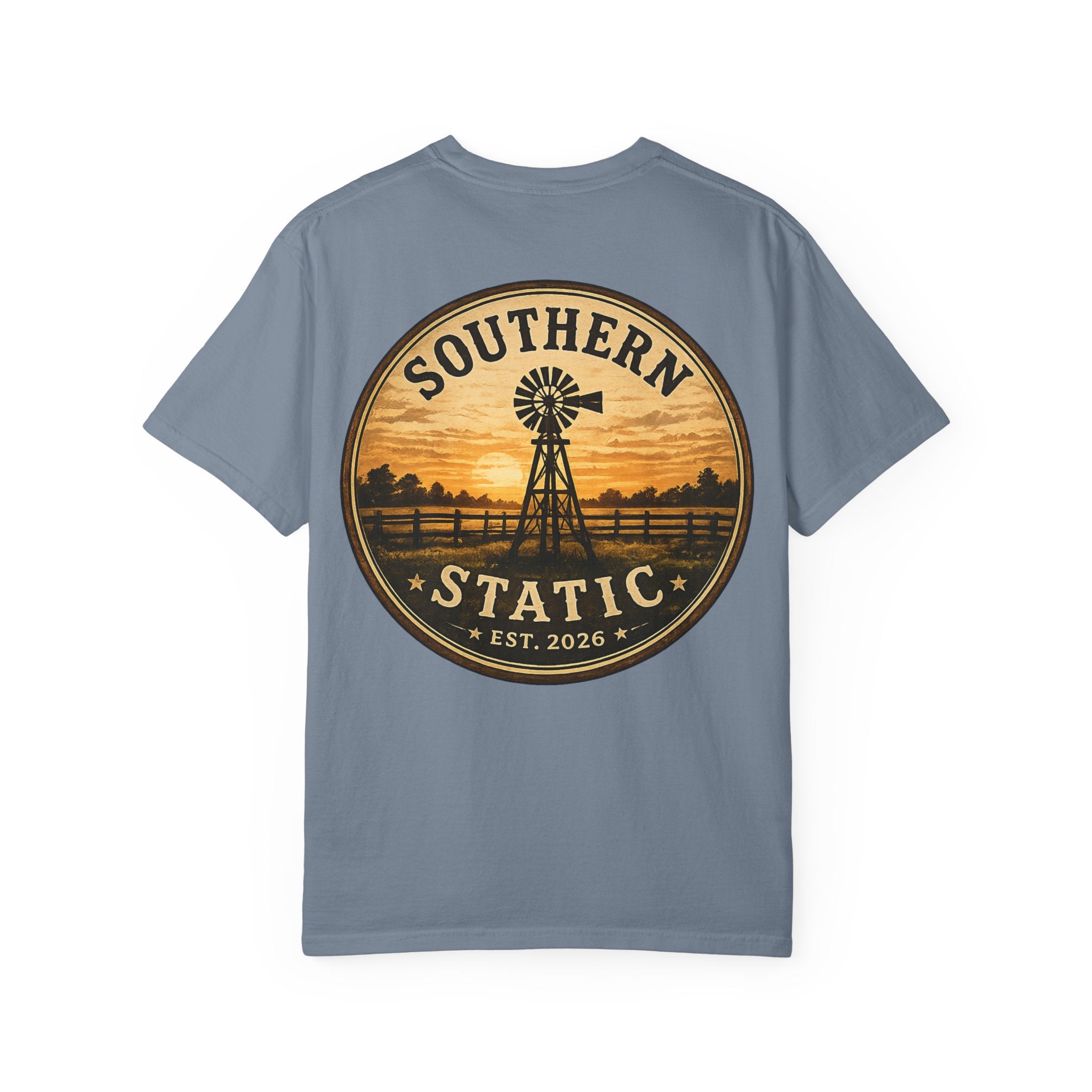 Southern Static Windmill T-Shirt — Vintage Sunset Graphic Tee