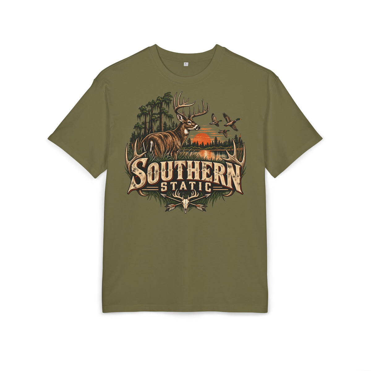 Southern Station Graphic Tee — Deer & Sunset Hunting T‑Shirt