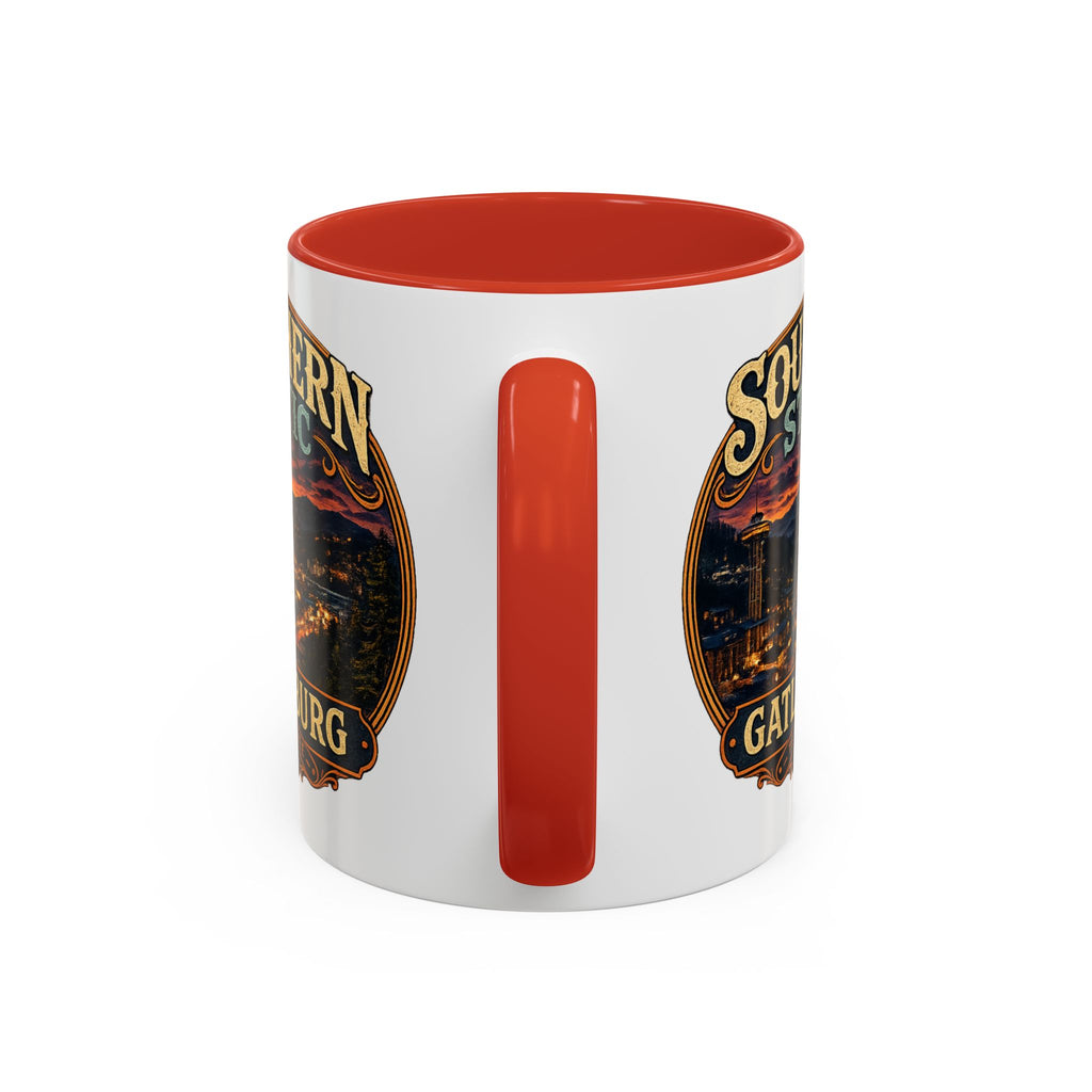 Southern Static Gatlinburg Coffee Mug | Scenic Tennessee Mountains, Night Skyline