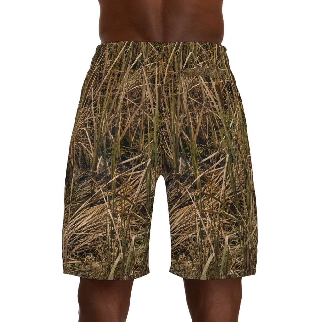 Camouflage Grass Print Jogger Shorts