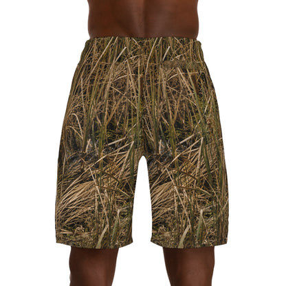 Camouflage Grass Print Jogger Shorts