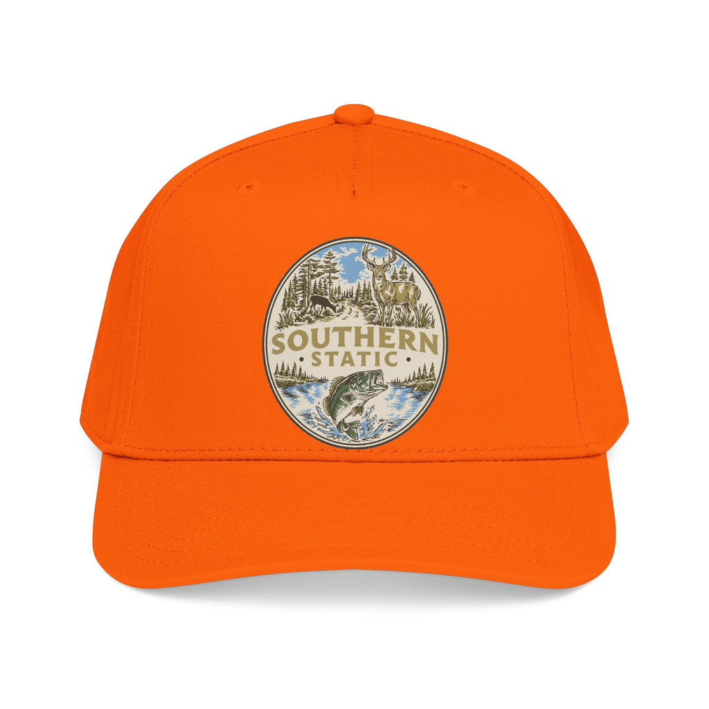 Southern Static Mid-Profile Baseball Cap — Retro Script Logo Hat