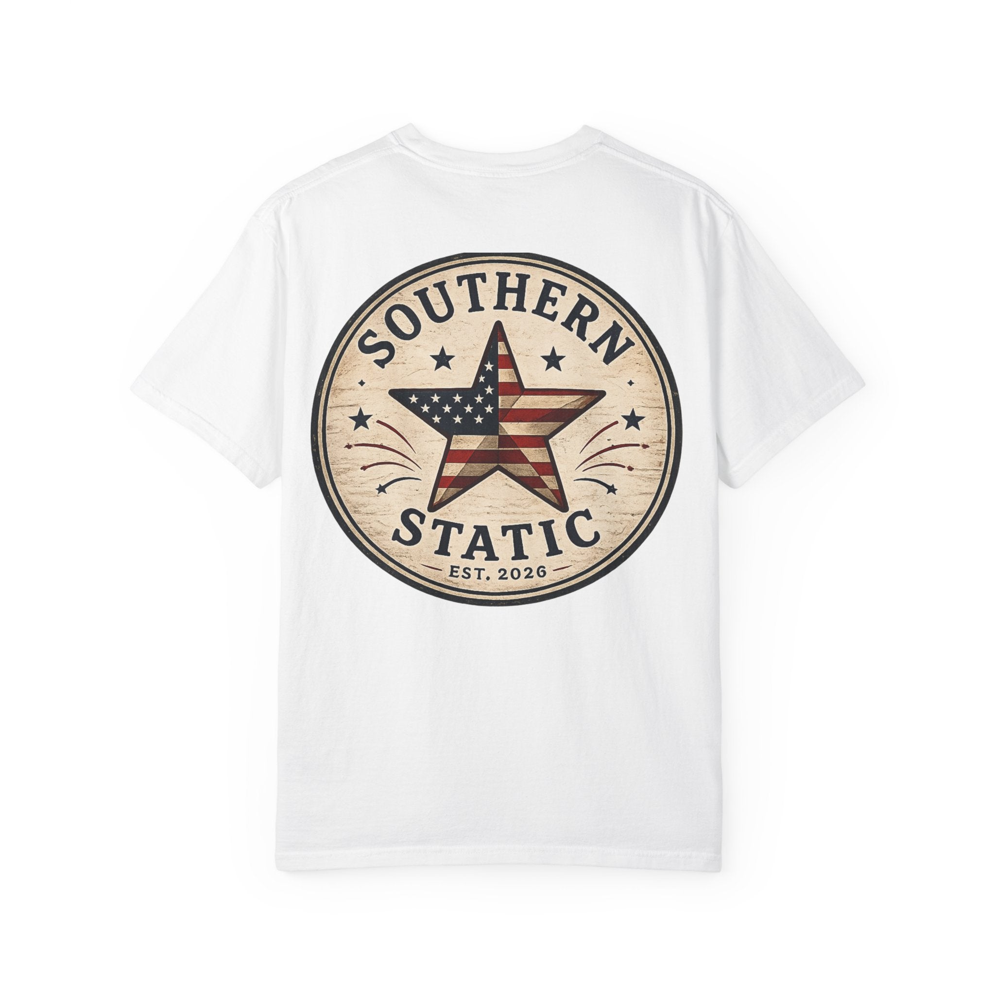 Men’s Southern Static Star T-Shirt — American Flag Vintage Logo Tee