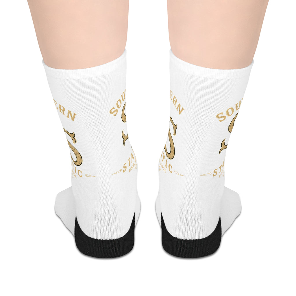 Gold Horse Logo Mid-Length Socks — Southern Stable Equestrian Design