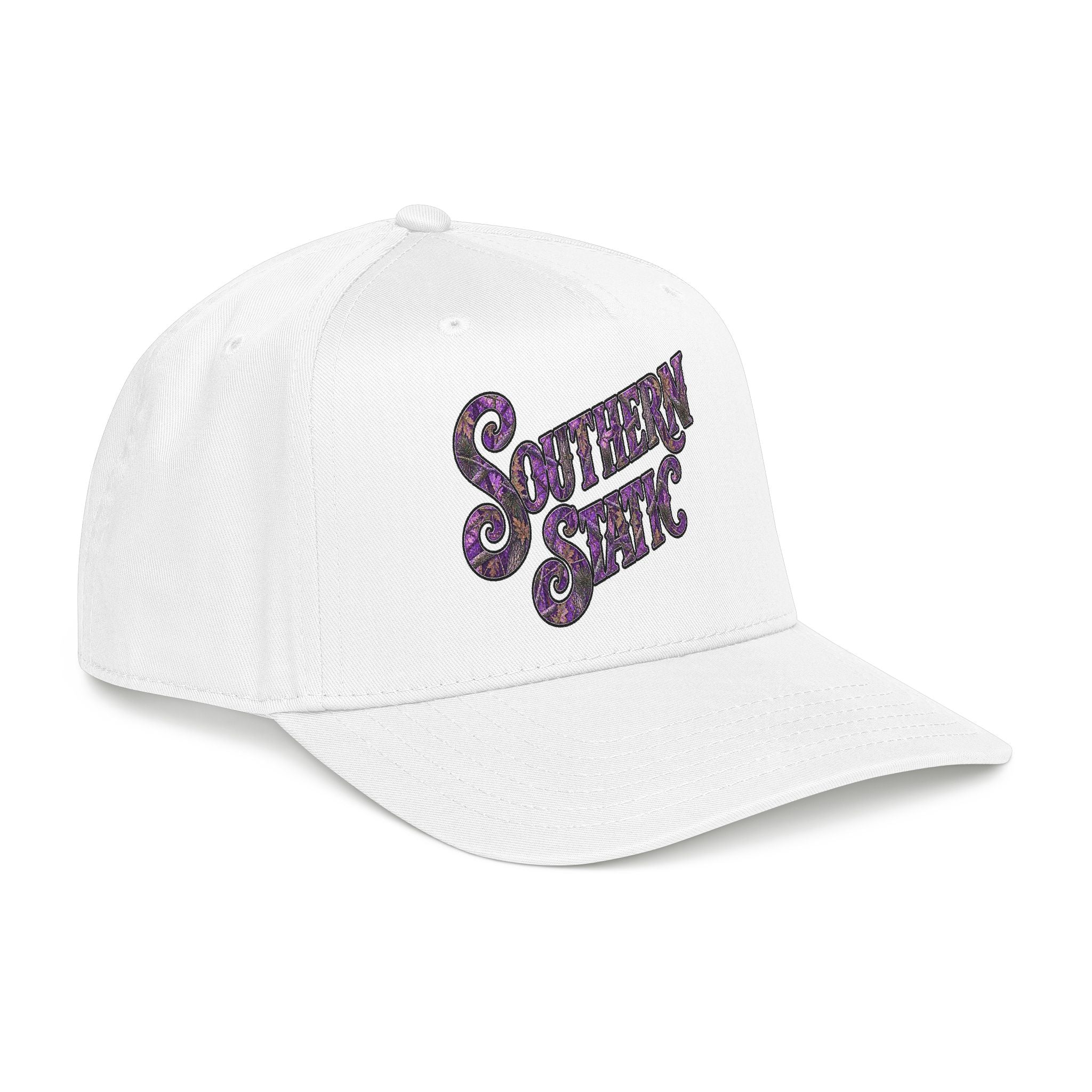 Southern Static Baseball Cap — Retro Floral Script Dad Hat