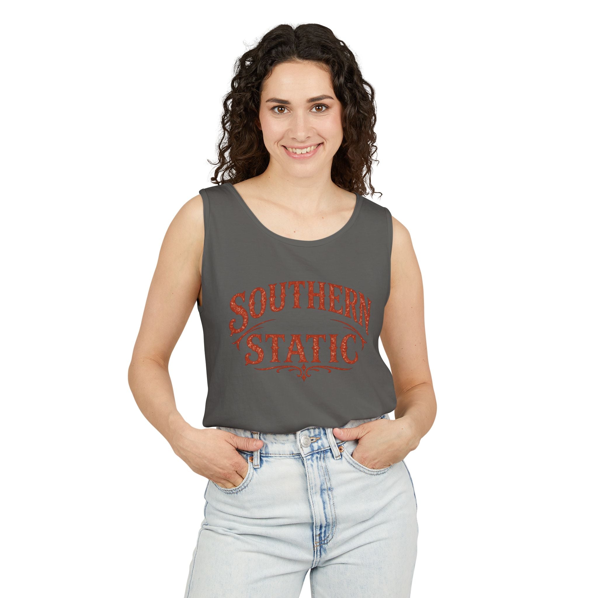 Southern Static Tank Top | Tennessee vintage state outline graphic