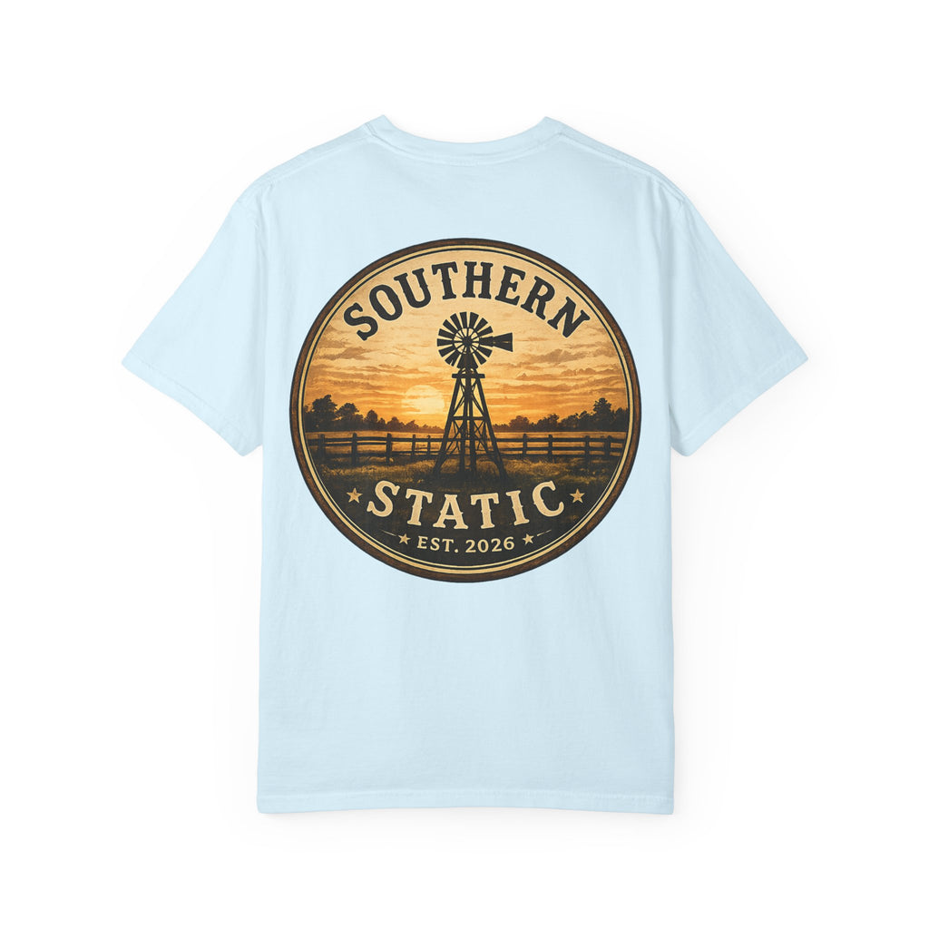Southern Static Windmill T-Shirt — Vintage Sunset Graphic Tee