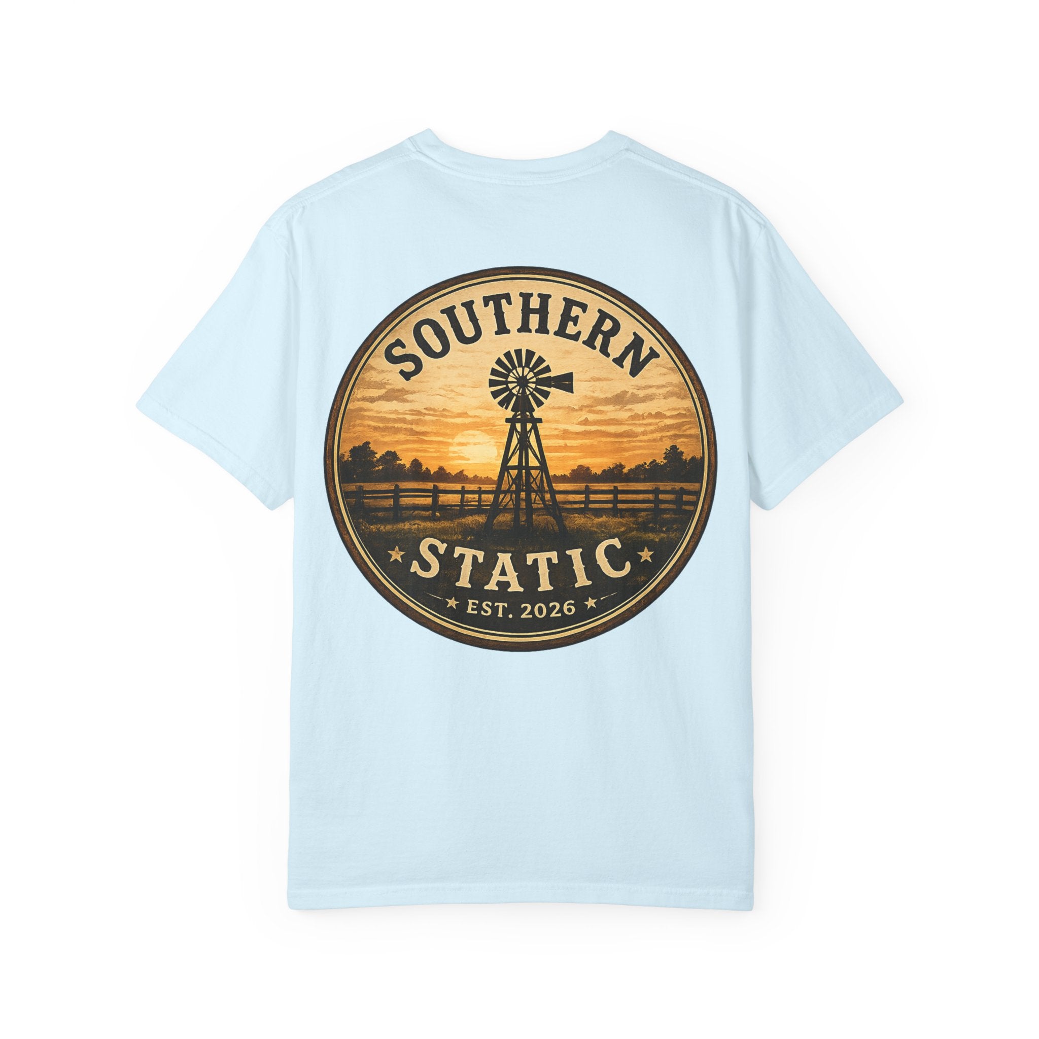 Southern Static Windmill T-Shirt — Vintage Sunset Graphic Tee