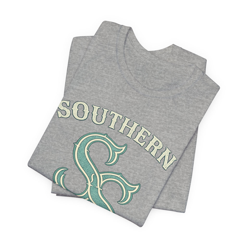 Southern Static Logo Tee — Retro Green Graphic T-Shirt