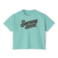Southern Static Women's Boxy Tee – Retro Camo Script Logo