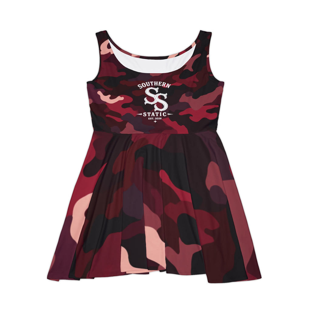 Red & Pink Camo Skater Dress – Southern Static Logo