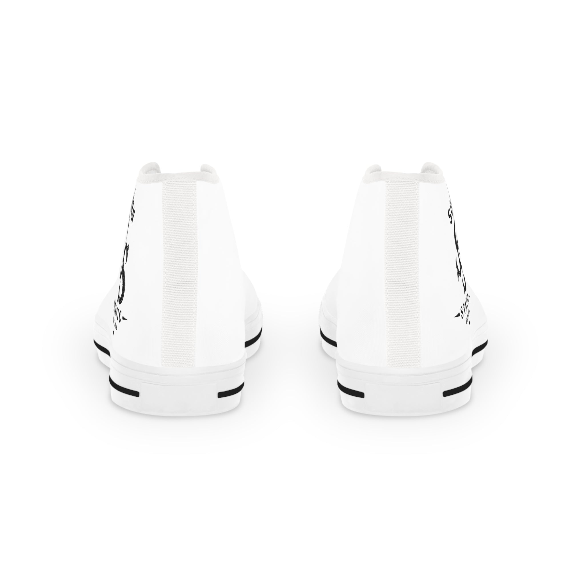 Men's High Top Sneakers — Classic White Canvas Athletic Shoes