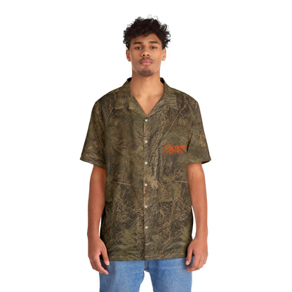 Camo Hawaiian Shirt — "Southern Static" Logo Button-Up