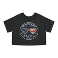 Women’s Southern Static Cropped T-Shirt – Patriotic Heart Logo