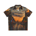 Sunset City Street Scene Hawaiian Shirt | Retro Neon Skyline AOP