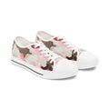 Pink Camo Women's Low Top Sneakers — Casual Floral Camouflage Canvas Shoes