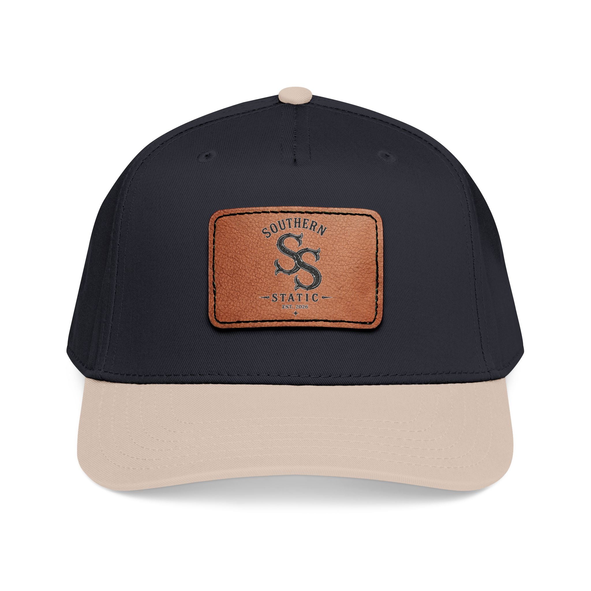 Leather Patch Baseball Cap – Vintage Southern Static Logo
