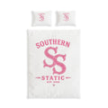 Southern Static Pink Logo Cotton Bed Set - Monogram Duvet & Pillowcase