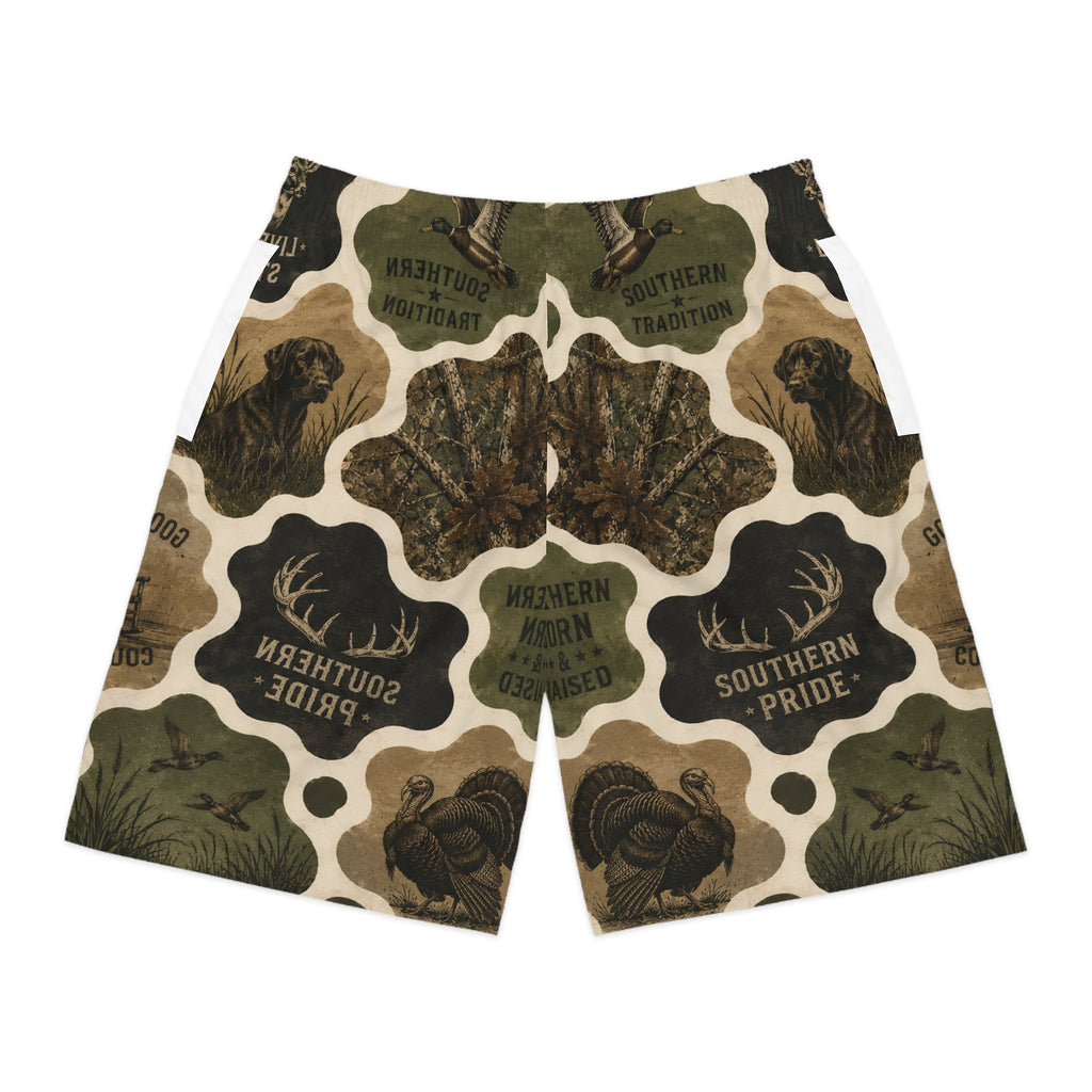 Southern Pride Camo Jogger Shorts — Hunting & Outdoors Patterned Men's Athletic Shorts