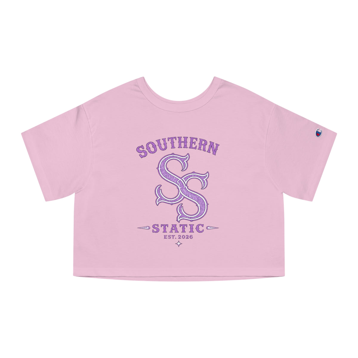 Southern Static Cropped Tee — Women's Vintage Collegiate Shirt (Est. 2026)