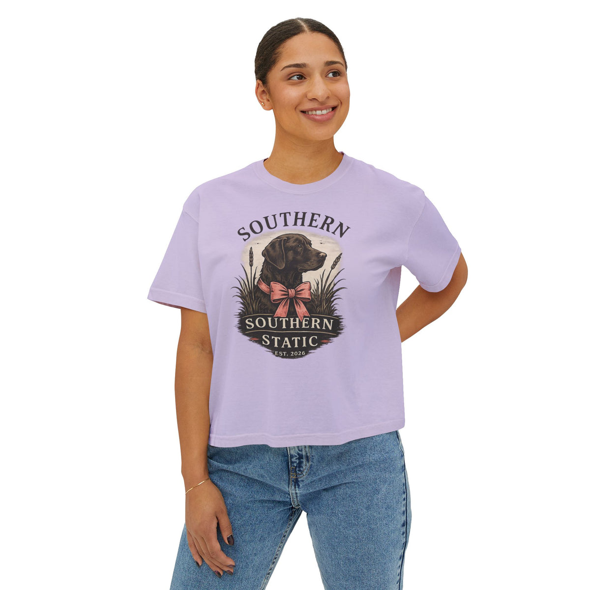 Southern Static Labrador Graphic Tee — Women's Boxy T-Shirt