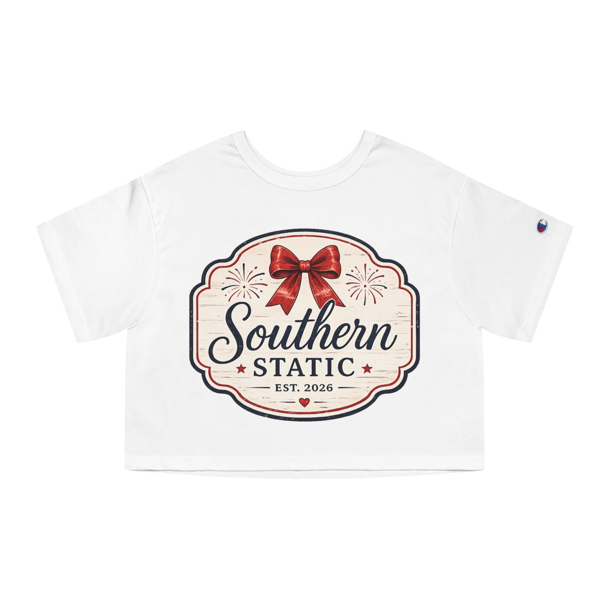 Women’s Southern Static Cropped T-Shirt — Retro Ribbon Logo Women's Tee