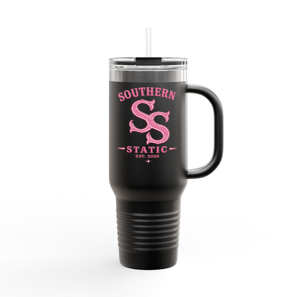 40oz Insulated Travel Mug — Southern Static Pink Logo