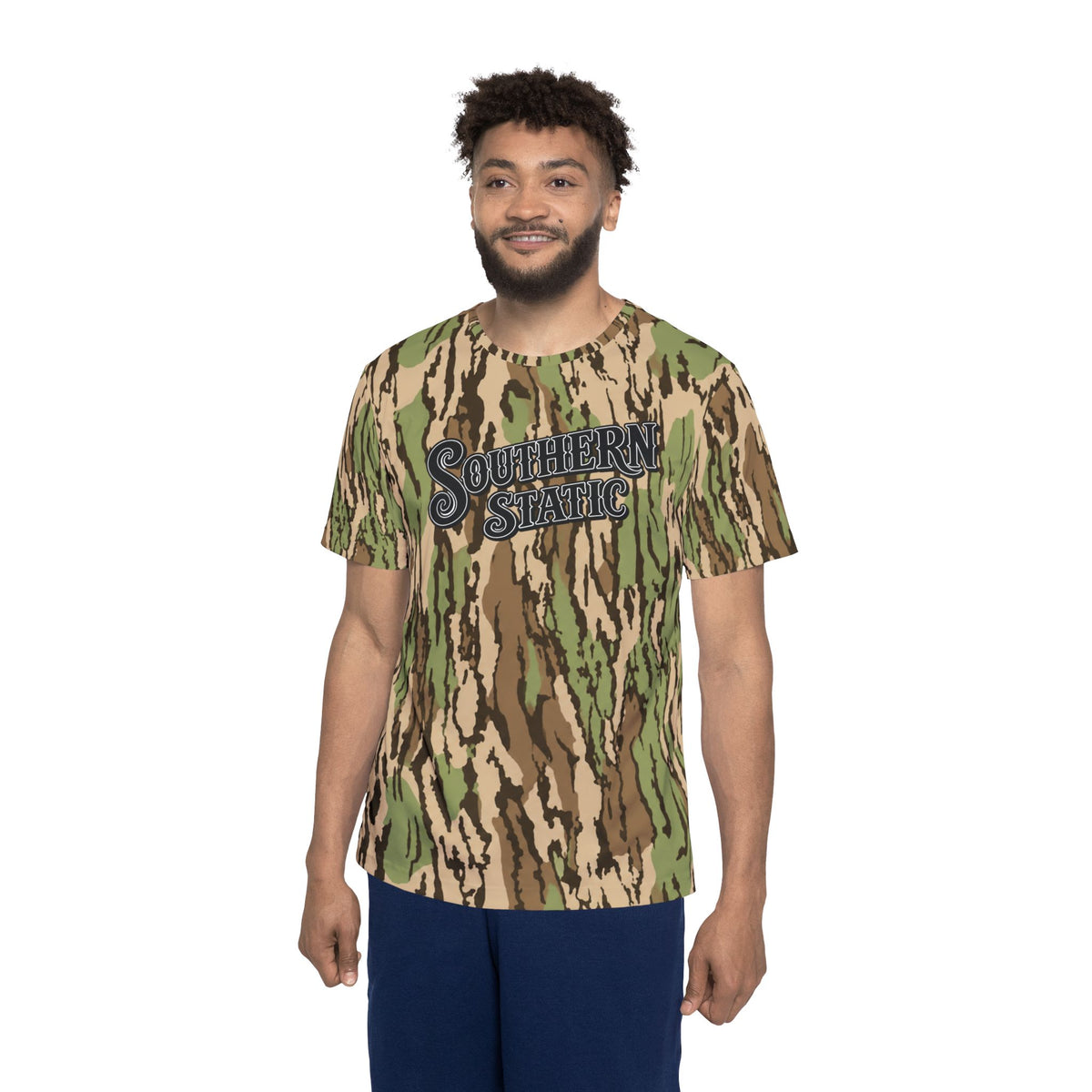Southern Static Camo Sports Jersey — Men's All-Over Print Athletic Tee