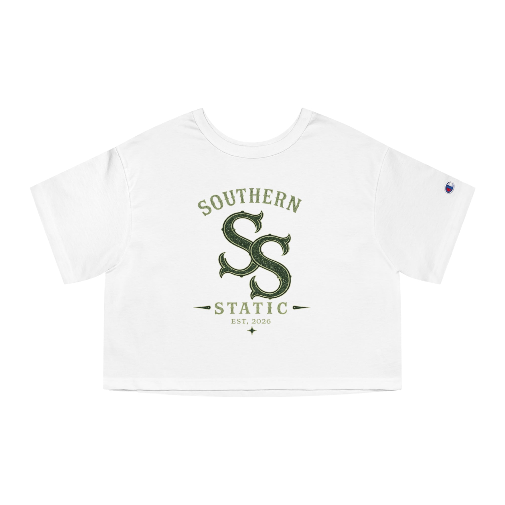 Southern Static Cropped T-Shirt — Vintage Athletic Logo Women’s Tee