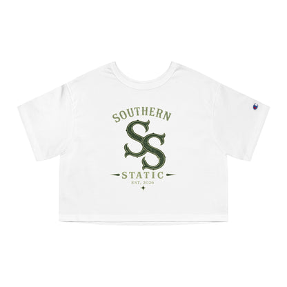 Southern Static Cropped T-Shirt — Vintage Athletic Logo Women’s Tee