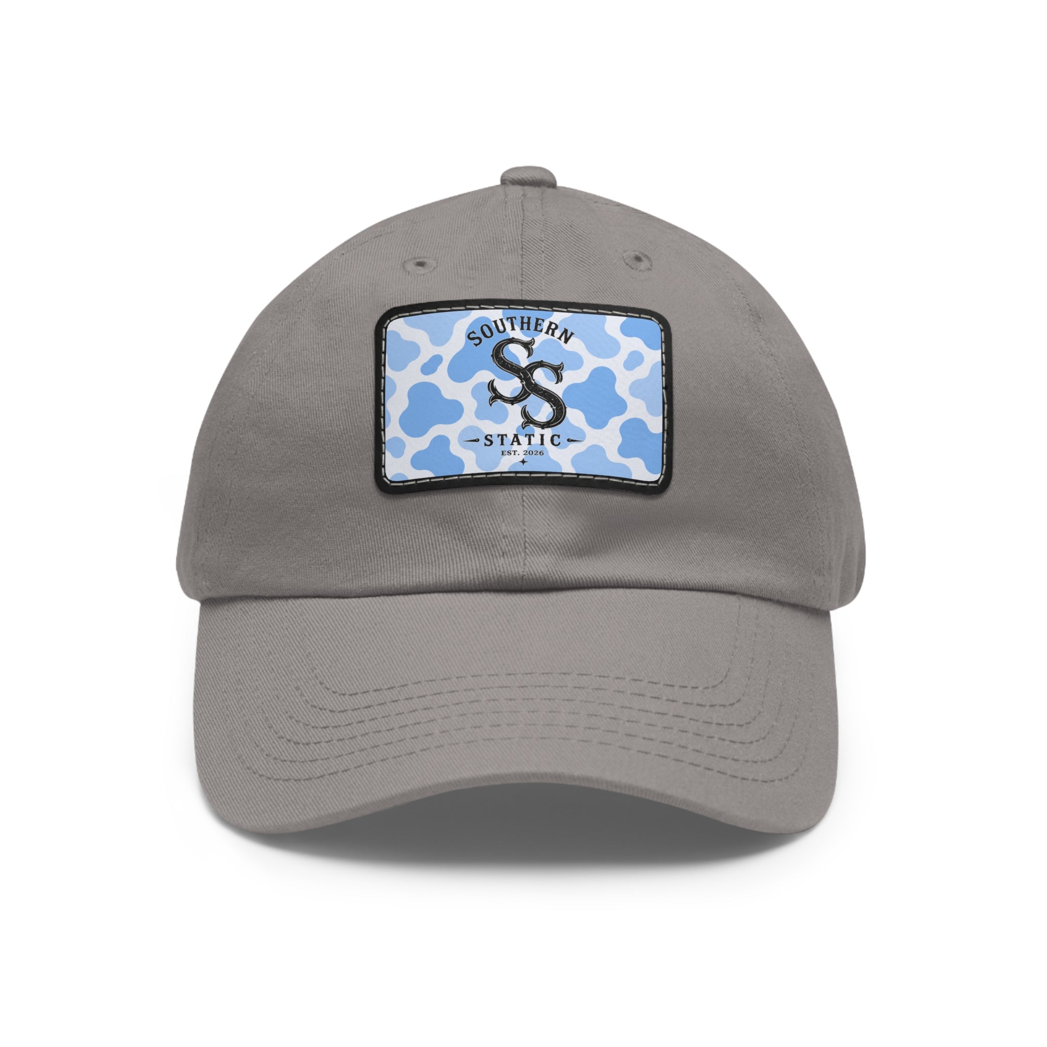Southern Static Blue Camo Leather Patch Dad Hat