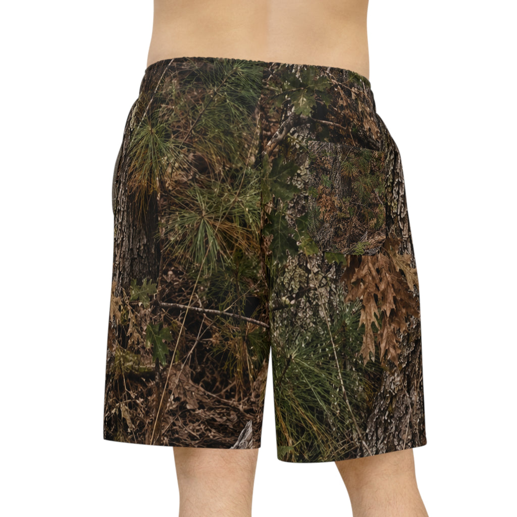 Camo Athletic Long Shorts — Southern Static Logo All-Over Print