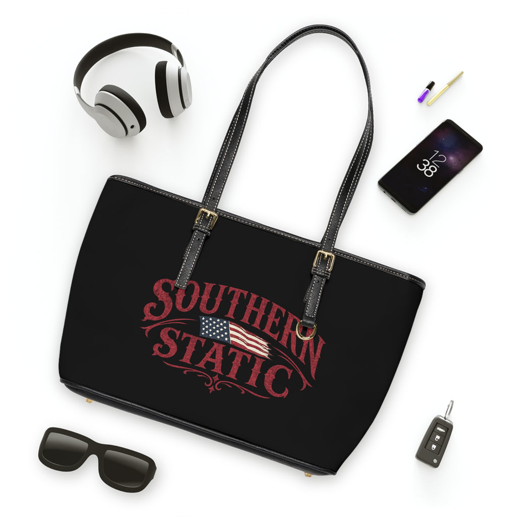 Southern Static PU Leather Shoulder Bag - Americana Flag Tote