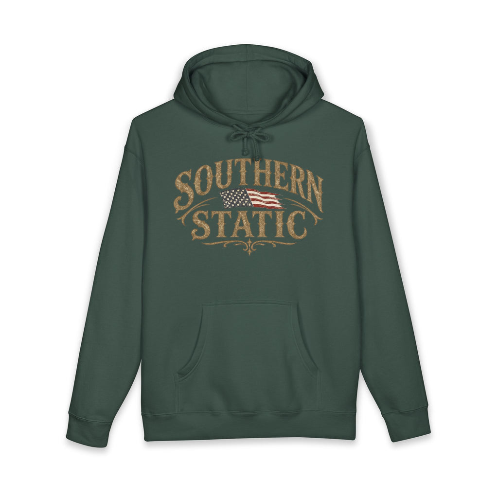 Southern Static distressed flag Hoodie | Americana vintage logo sweatshirt
