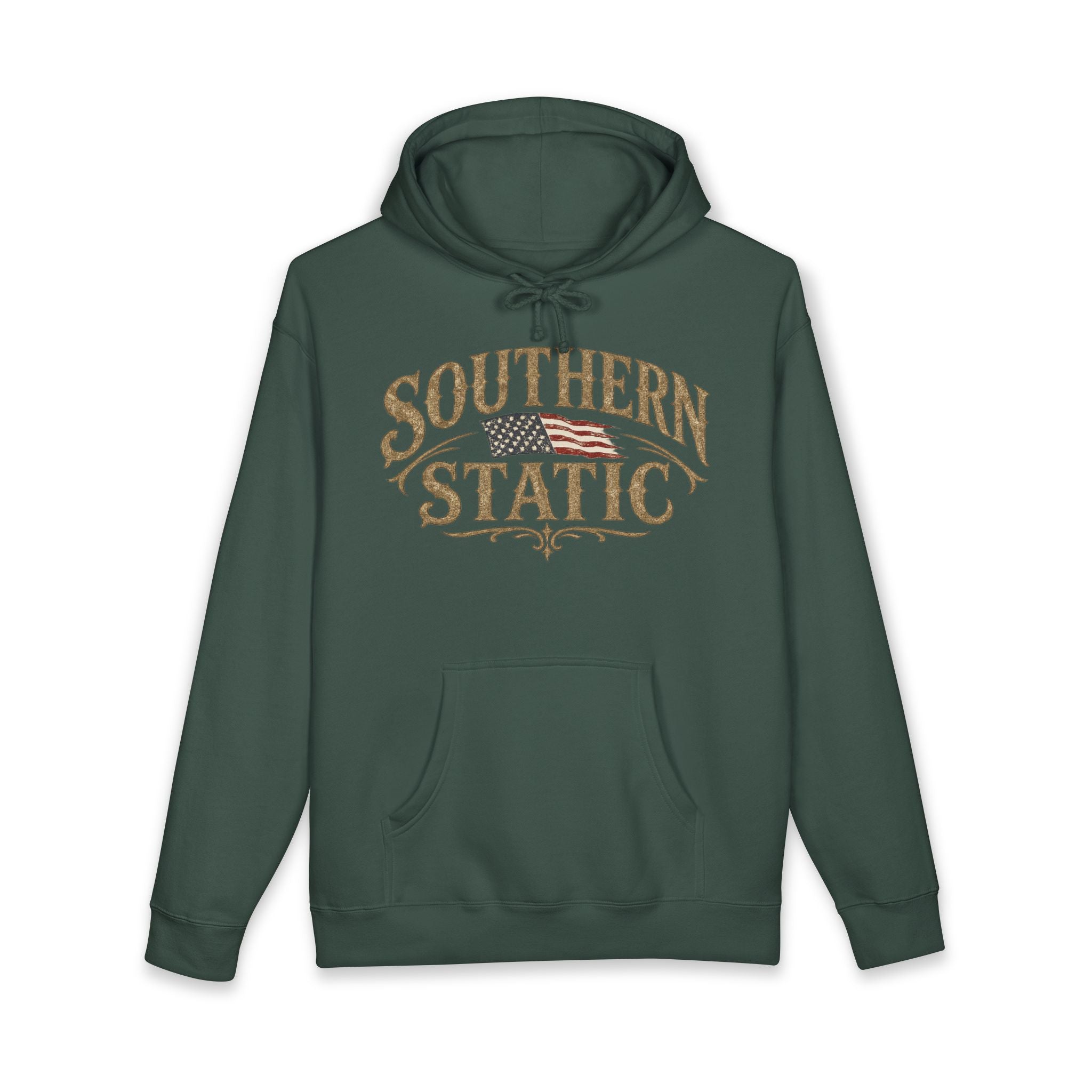 Southern Static distressed flag Hoodie | Americana vintage logo sweatshirt