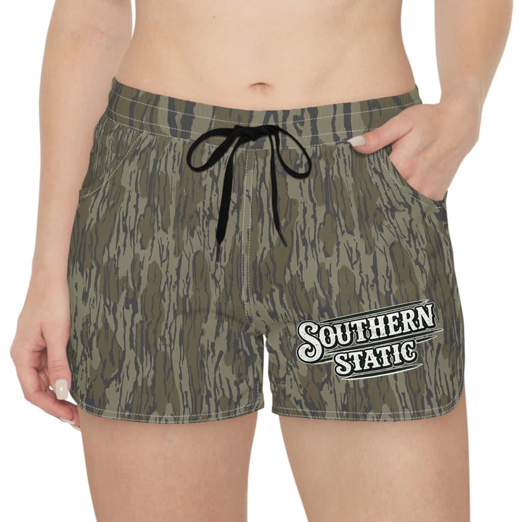 Southern Static Camo Women's Casual Shorts — Lightweight AOP Lounge & Activewear