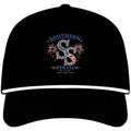Sunwashed Rope Cap — Southern Static Embroidered Rope-Front Hat