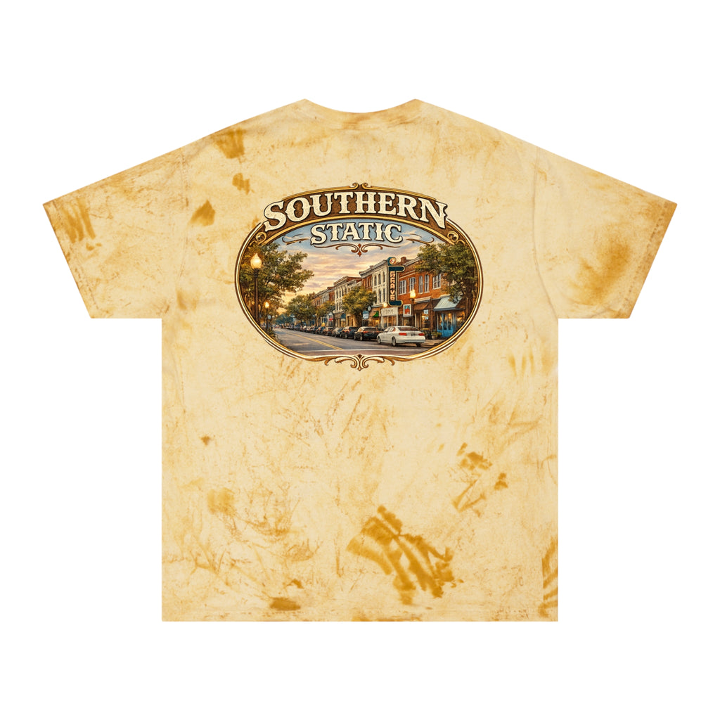 Southern Static Vintage Town Graphic T-Shirt | Dye Wash Tee